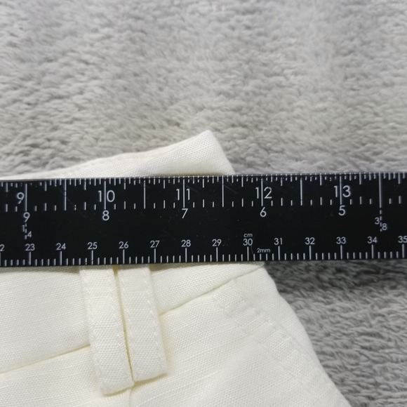 Aje Pants Womens 6 White Beige Ankle Lace Up Linen Designer Baggy Paperbag - Picture 6 of 10